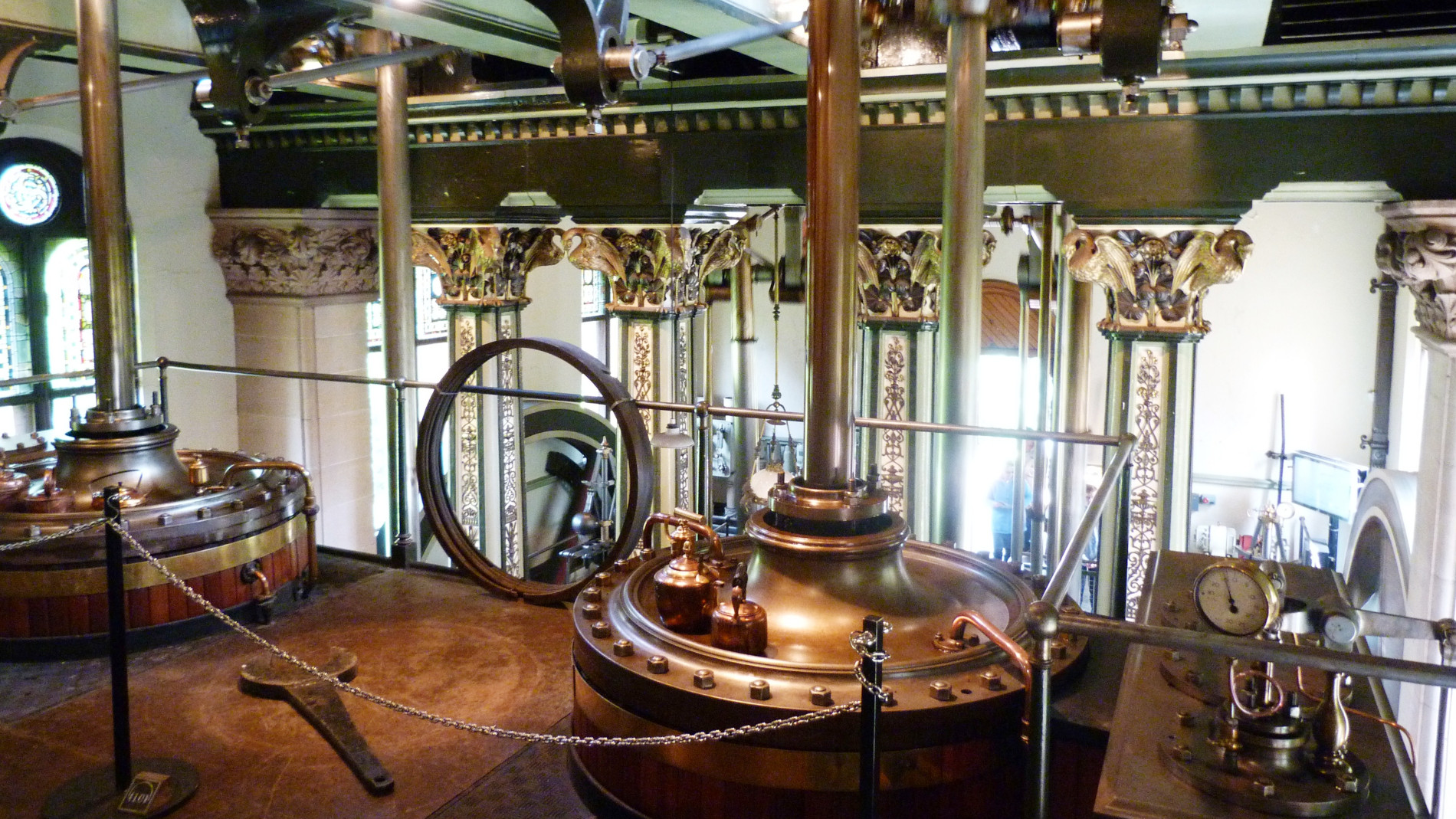 The interior of a pumping station. 