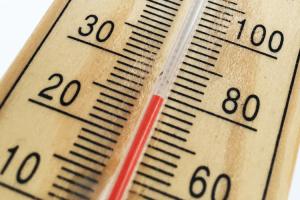 A close-up of a thermometer.