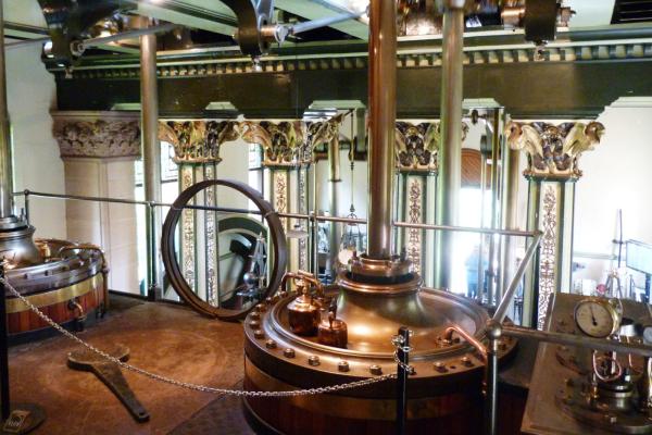The interior of a pumping station. 