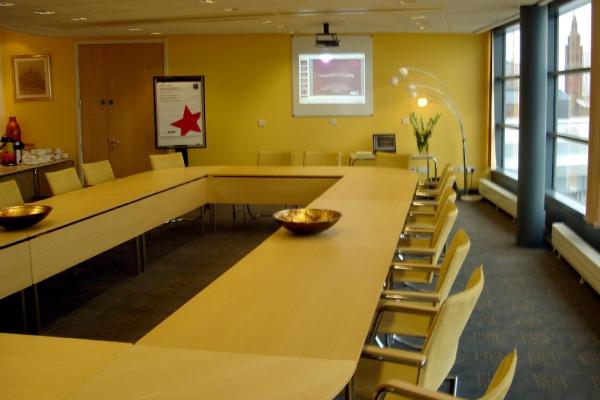 An empty boardroom.